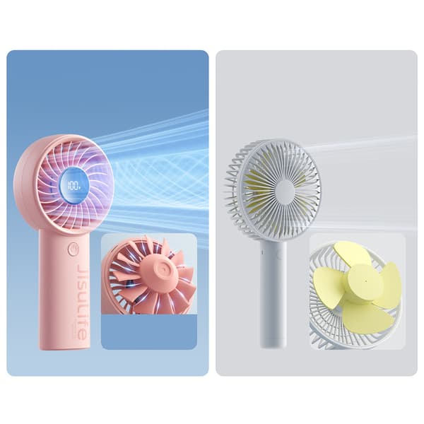 Mini håndholdt ventilator 3600mAh USB-C - Lyserød
