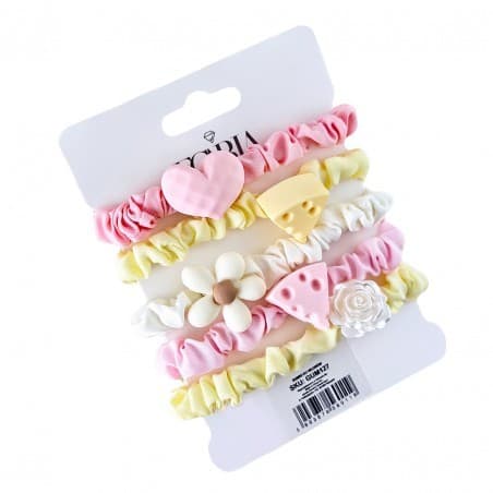 Hårband i scrunchie-stil (G127) - 1 förpackning - 5 st