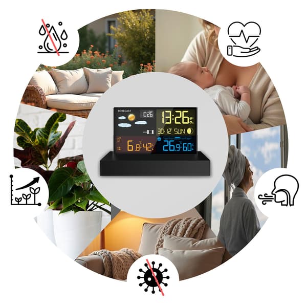 Väderstation med display BD-912 svart