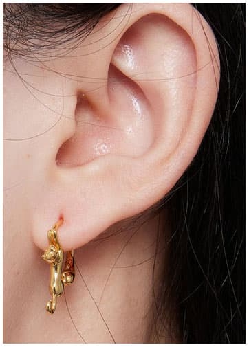 Pendientes de Oro Pendientes de Gato de Plata Plata 925