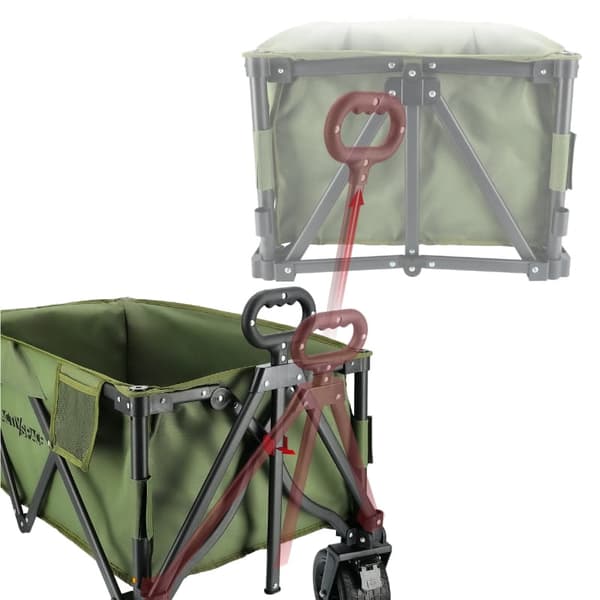 Premium foldbar strandcampingvogn - Armygrøn