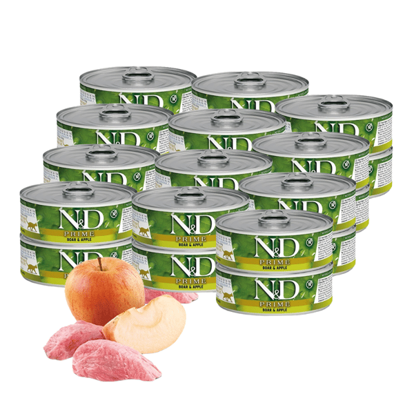 FARMINA N&D CAT PRIME BOAR & ÆBLE 24x70g