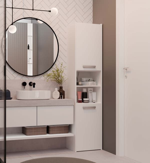 Sara S40 badrumsstolpe VIT