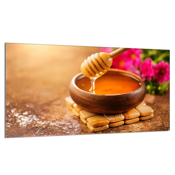 Lasinen suojalevy liedelle 90x52 Honey
