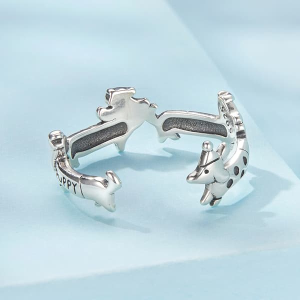 Silverring Justerbar Hundring 925 Silver Trusky