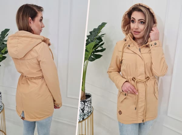 HÖSTPARKAS MED HUVA S Beige