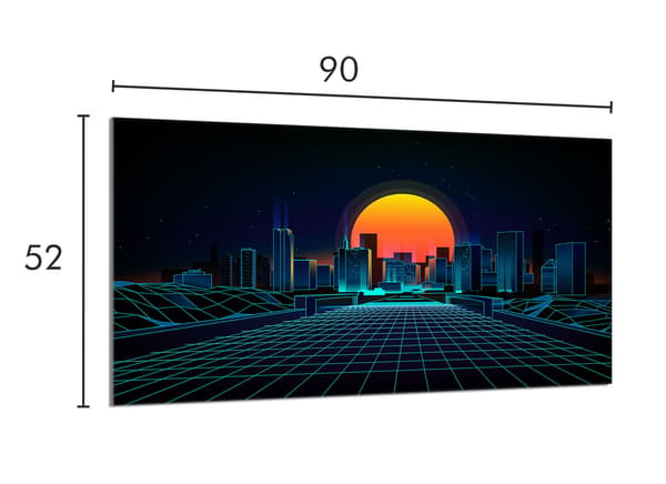 Lasinen suojalevy liedelle 90x52 City