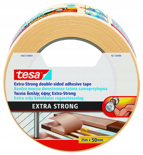Tesa Extra Stark matgråtape 25 m/50 mm glat til underlag x4