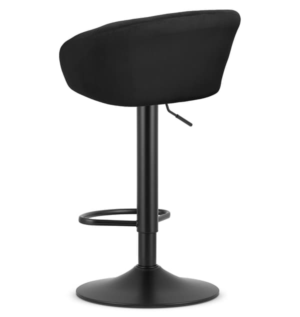 EAST skammel - sort fløjl / sort base