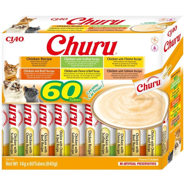 INABA CAT CHURU KYCKLINGVARIATIONER 60x14g