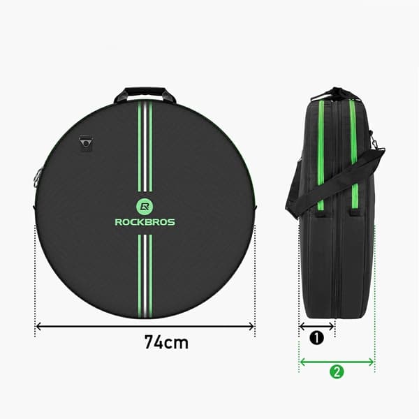 Transportdæksel til cykelhjul, diameter 74 cm - sort