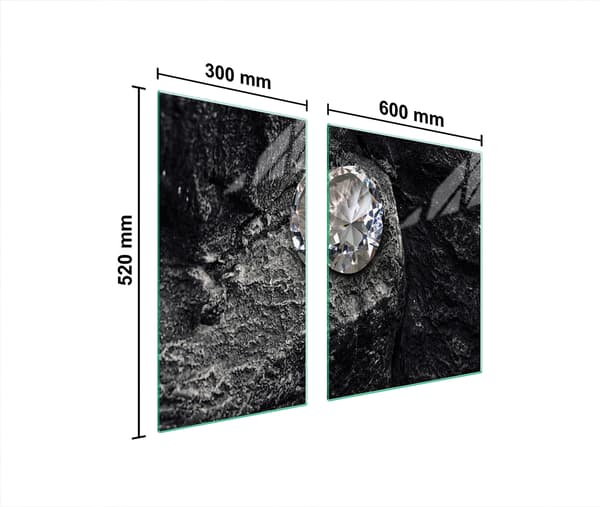 GLASSKYDDSPLÅT FÖR SPIS 90x52 DIAMANT