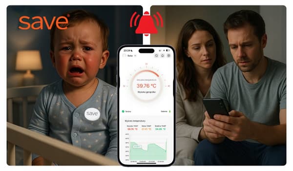 TRÅDLØST TERMOMETER TIL BØRN SMART MEDICINSK FEBERALARM-APP