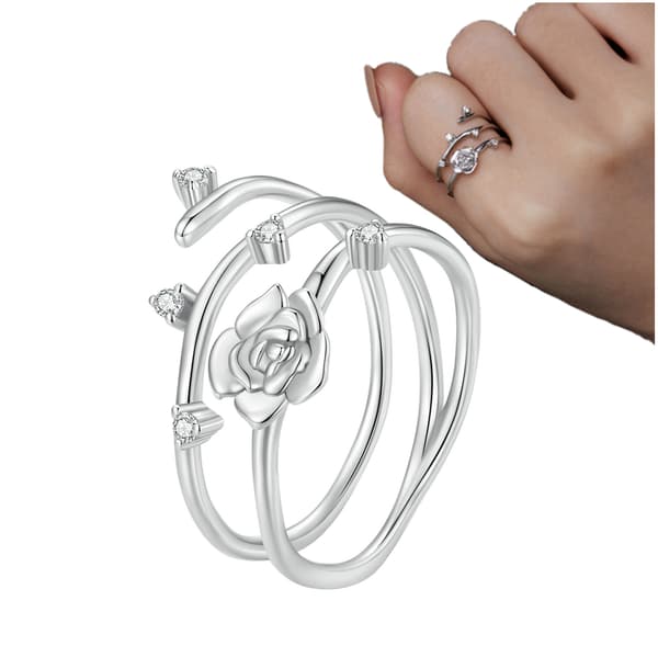 925 Silverring Trippelrosring Storlek 14