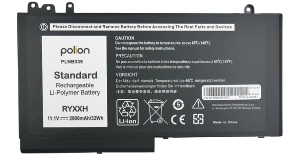 Dell RYXXH Latitude E5250 E5450 E5550 laptopbatteri 2900mAh