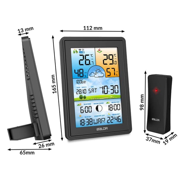 Vejrstation med display BD-906 sort