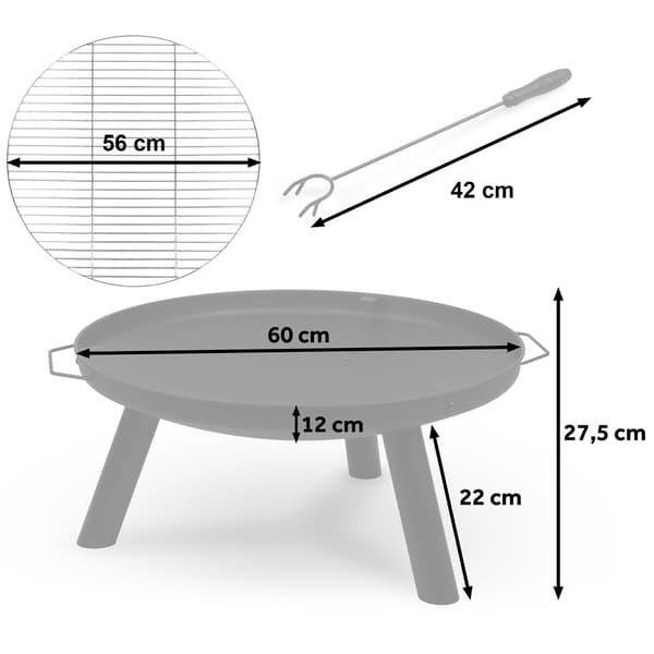 Havebålsted med rist 60 cm Berdsen BD-881