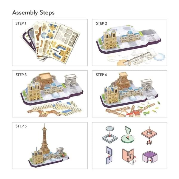 CUBIC FUN 3D-PUSSEL spatialt CITY LINE Paris 114 bitar MC254h