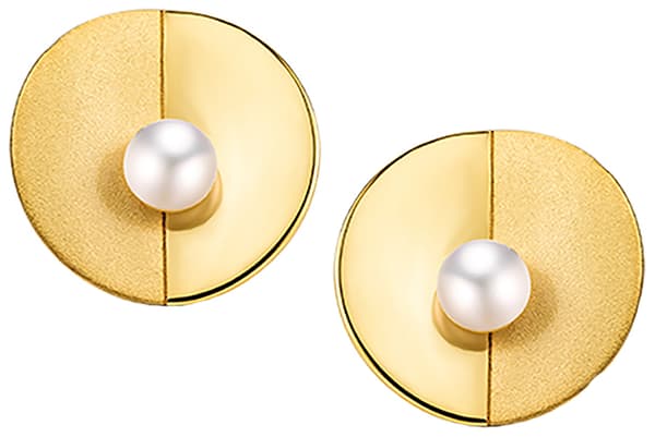 Pendientes de plata con perla dorada