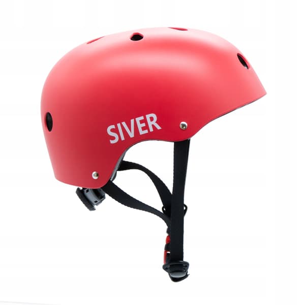 Silverröd cykelhjälm - Storlek S