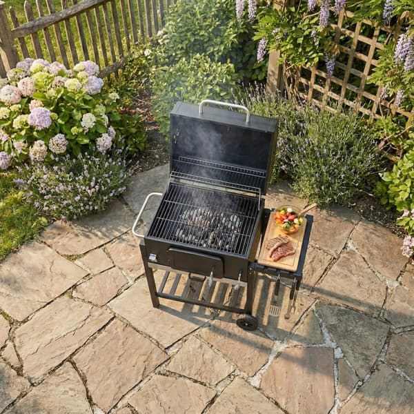 STOR PREMIUM TRÄDGÅRDSGRILL MED LOCK