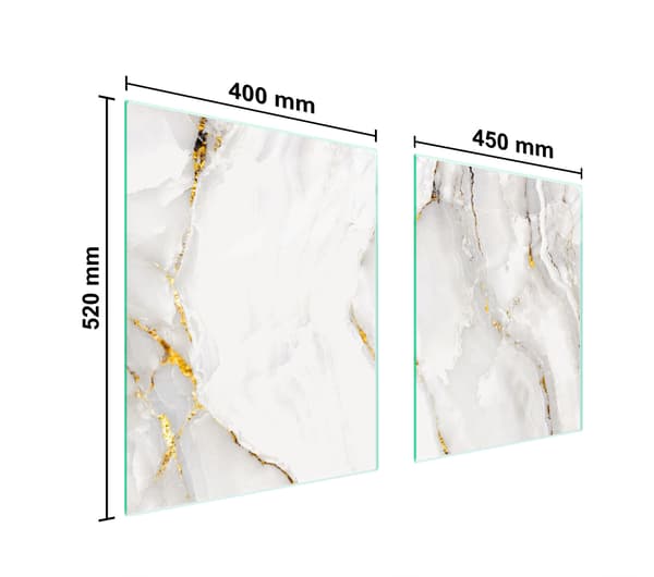 GLASBESKYTTELSESPLADE TIL KOMFUR 85x52 MARMOR