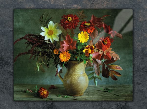 GLAS SKÆREBRÆT 52x40 BLOMSTER