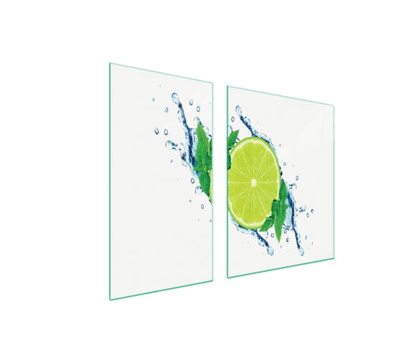 GLASBESKYTTELSESPLADE TIL KOMFUR 90x52 LIME