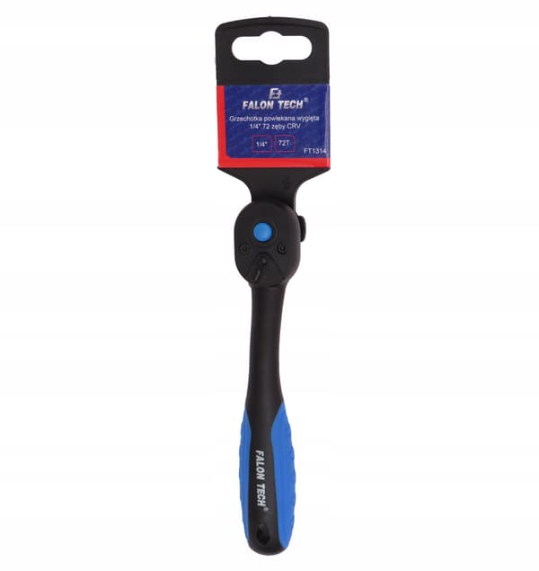 Falon-Tech 1/4" bøjet sperrskaft 72T CRV hylsenøgle