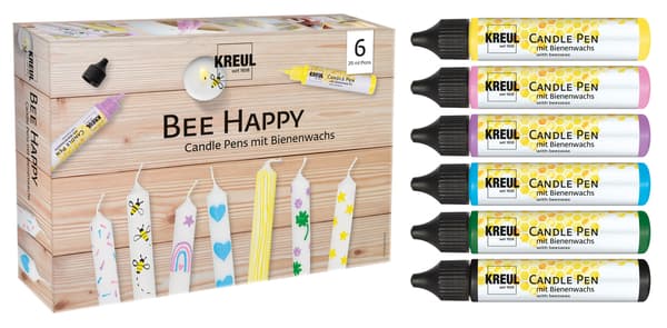 Sæt med 6 Bee Happy lyspenne