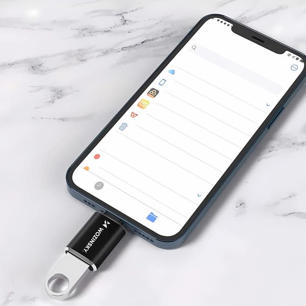iPhone Lightning till USB-A OTG-adapter – svart