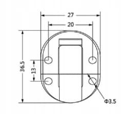 Lådlås 406 krom L-37x27mm
