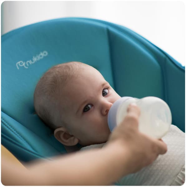 Belo barnstol med bord, babysitter, mörkblå