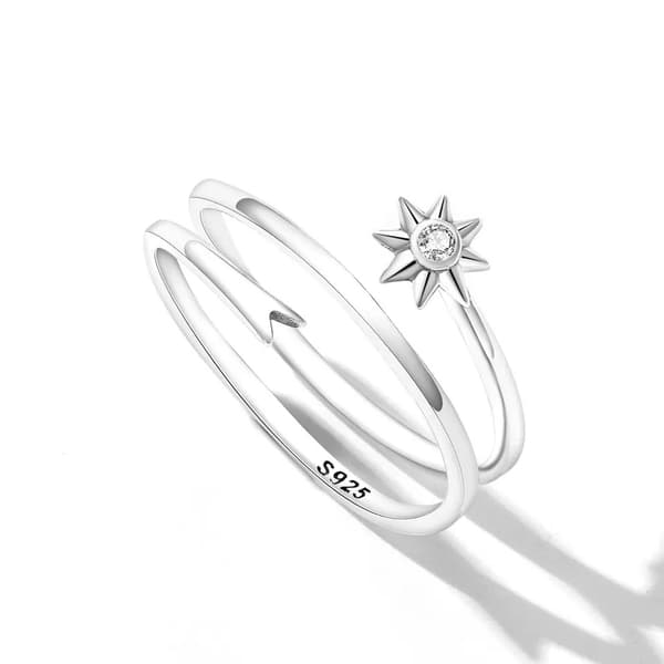 Meteor sølv justerbar ring S925