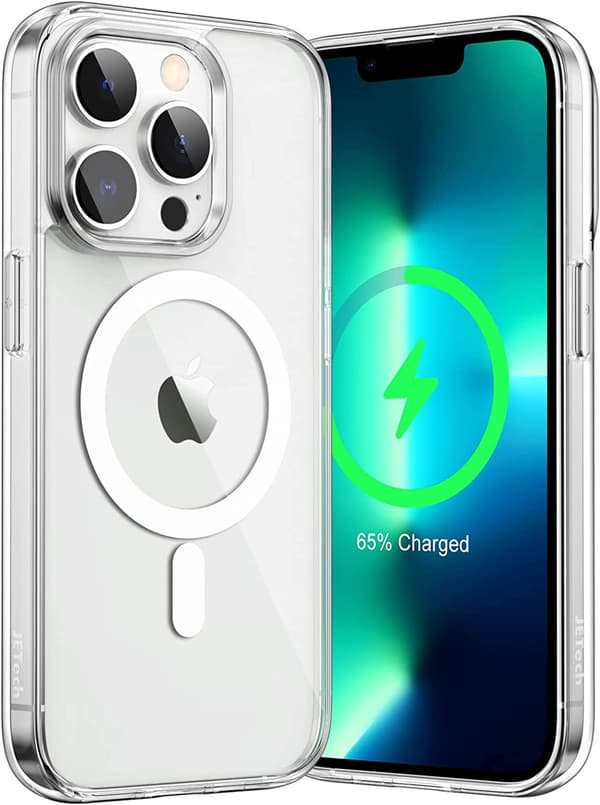 MAGNETISK ETUI TIL IPHONE 13 PRO KLART ETUI + GLAS