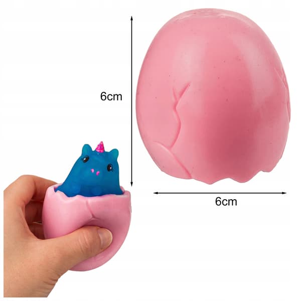 Sensorisk Squishy Enhjørning der hopper ud af ægget rosa antistress