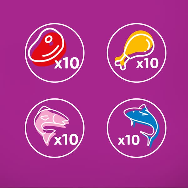 Whiskas BLANDNING av smaker i gelé våtfoder för katter 80x85g