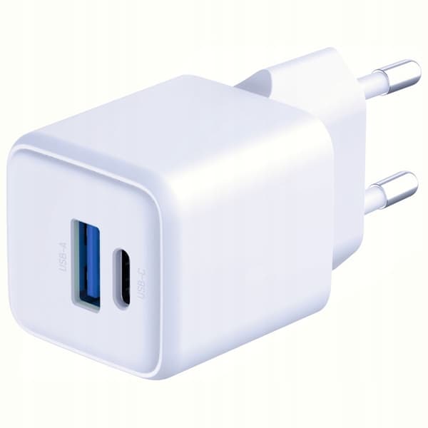 3mk Hyper GaN Oplader 20W QC4+ PD PPS USB-C USB-A Hvid