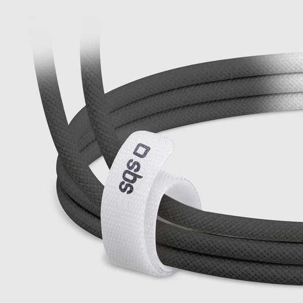 USB-C 60W flettet kabel 1,5m - Sort