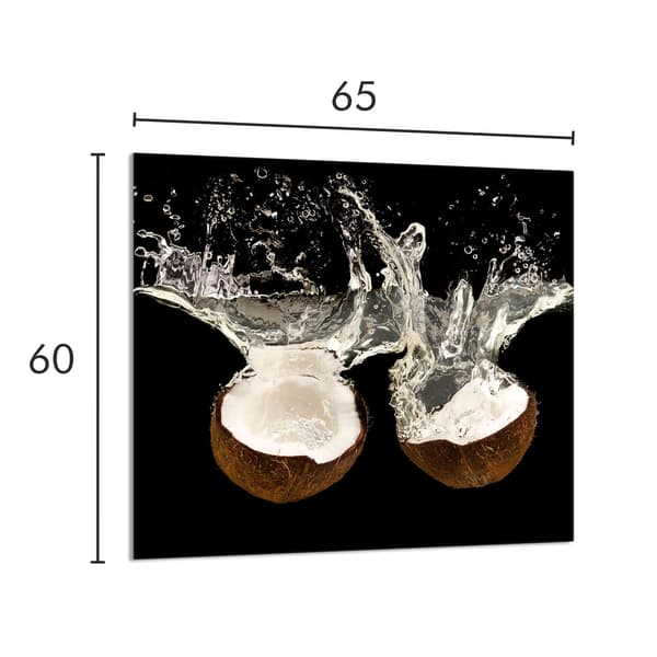 GLASPANEL FÖR KÖK 65x60 Kokosnöt