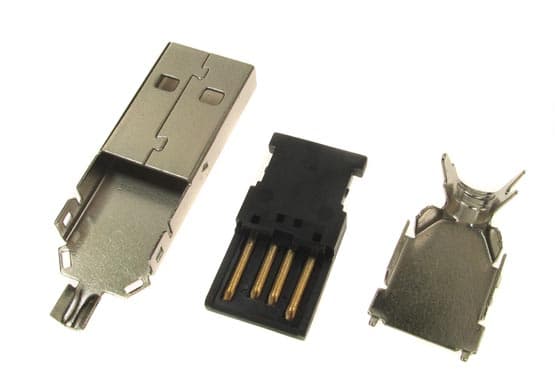 Juottamaton suora USB-A-liitin, 2 kpl pakkaus