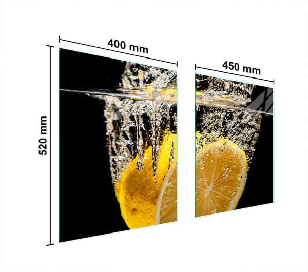 GLASSKYDDSPLÅT FÖR SPIS 85x52 CITRON