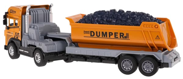 Entreprenørkøretøj med dumper og lys