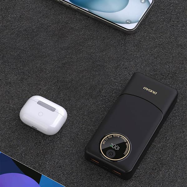 Powerbank 20000mAh USB-A USB-C K12Pro 22.5W PD - Sort