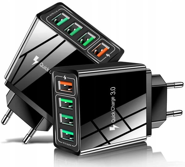 Snabb vægglader 4xUSB hurtiglading 3.0