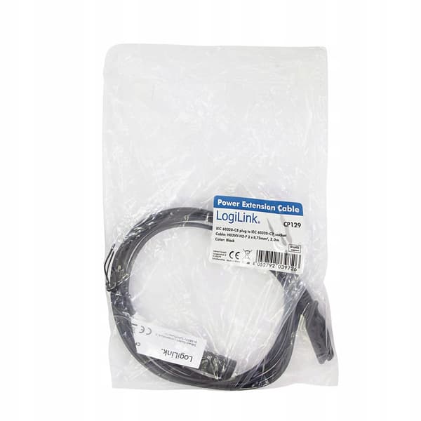 LogiLink CP129 IEC C8 > C7 strømforlængerkabel sort 2m