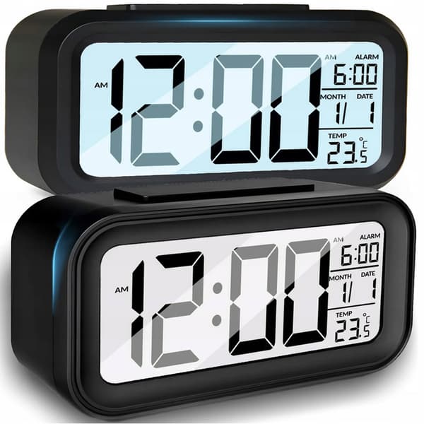 Elektronisk klocka, LED-väckarklocka, digital termometer, datum, bakgrundsbelyst larm