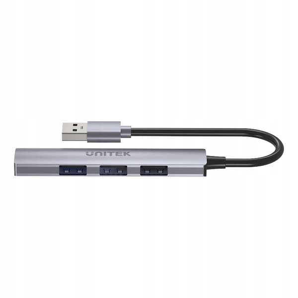 Unitek H1208A USB-hub 1xUSB-A 5 Gbps, 3xUSB-A 2.0 aluminium