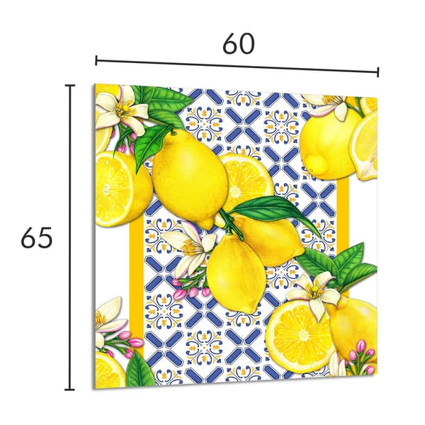 GLASPANEL FÖR KÖK 60x65 Citroner