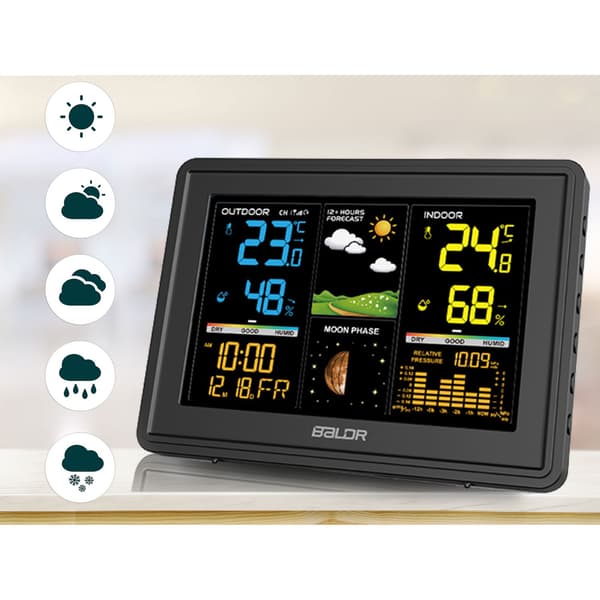 Väderstation med display BD-907 svart